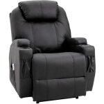 Homcom - fauteuil de relaxation massant - simili cuir - 82x97x110cm - noir Homcom - fauteuil de relaxation massant - simili cuir - 82x97x110cm - noir