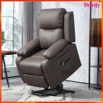 Fauteuil releveur �lectrique - akozon - 12714 - inclinaison 160� - rev�tement pu marron - t�l�commande ...