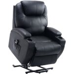 Homcom - fauteuil releveur - revêtement synthétique pu - 84x92x109cm - noir Homcom - fauteuil releveur - revêtement synthétique pu - 84x92x109cm - noir
