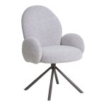 Fauteuil repas pivotant 69x65x915 cm en tissu bouclette gris clair Fauteuil repas pivotant 69x65x915 cm en tissu bouclette gris clair
