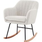 Fauteuil elsa  bouclette blanche rocking chair