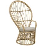 Fauteuil en rotin - emmanuelle - beige - dossier haut - 1 place - ambiance bohme chic