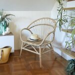 Fauteuil en rotin - indien - vintage - avec accoudoirs Fauteuil en rotin - indien - vintage - avec accoudoirs