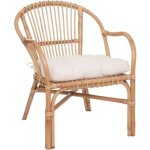 Fauteuil neta rotin tissu blanc - atmosphera cr�ateur dint�rieur