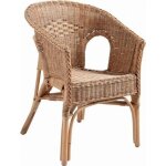 Fauteuil en rotin patiné marron 57x57x80cm - essentiel - jardin - 1 place Fauteuil en rotin patiné marron 57x57x80cm - essentiel - jardin - 1 place