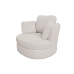 Fauteuil de salon cylindrique - fauteuil pivotant tv - scandinave - berg�re - velours - bois et m�tal ...
