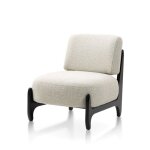 Fauteuil de salon naomi design beige naomi en bois & tissu boucl�