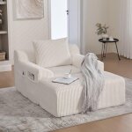 Fauteuil salon - petit canap� dangle 147x110x67cm avec pouf chaise ergonomique avec poche lat�rale coussinvelo ...