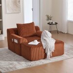 Fauteuil salon - petit canap� dangle 147x110x67cm avec pouf chaise ergonomique avec poche lat�rale coussinvelo ...