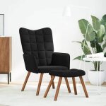 Les soldes fauteuil de salon scandinave (1 place) - cloud - chaise de d�tente - avec tabouret en velours ...