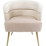 Fauteuil sandwich velours cr�me kare design