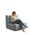 Fauteuil de sol rembourr� canap� paresseux avec dossier housse amovible pour salon chambre balcon en ...