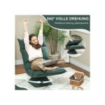 Fauteuil de sol vert pivotant 360� dossier r�glable 5 positions pliable et rembourr� parfait pour salon ...