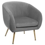 Fauteuil solaro en velours pliss atmosphera - gris