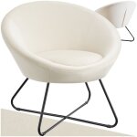 Fauteuil - tectake - fauteuil cocktail rond et rembourr centera revtement en velours - beige