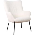Fauteuil en tissu bouclette �cru eira