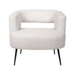 Fauteuil en tissu bouclette iris - blanc Fauteuil en tissu bouclette iris - blanc