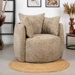 Fauteuil tissu chenille ruby taupe - livin24 - relaxation - avec accoudoirs - 1 place - beige - polyester ... Fauteuil tissu chenille ruby taupe - livin24 - relaxation - avec accoudoirs - 1 place - beige - polyester ...
