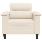Fauteuil en tissu microfibre - solomoon - beige - 60 cm largeur dassise - 90x77x80 cm - rembourrage en ...