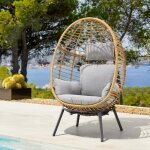 Fauteuil oeuf inclinable en résine tressée - gris naturel - yogi - yogi Fauteuil oeuf inclinable en résine tressée - gris naturel - yogi - yogi