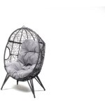 Jane - fauteuil ?uf sur pied en rotin gris