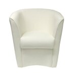 Fauteuil - valentina - co - cuir blanc - confortable - design contemporain - 1 place