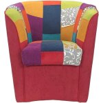 Fauteuil - valentina - patchwork - rouge - 1 place - design contemporain