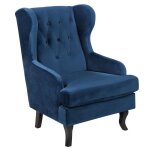 Fauteuil en velours bleu fonc� alta