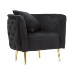 Fauteuil en velours bucarest 76cm noir