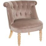 Fauteuil sixtine velours gris taupe - atmosphera createur dinterieur