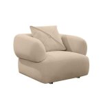 Fauteuil en velours palermo - livin24 - relaxation - beige - 1 place