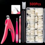 Faux ongles - naturel french - 500 pcs - acrylique - kit manucure professionnel - 10 tailles disponibles ...
