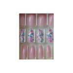 Faux ongles bouts pointus + adhesifs - rose et fleurs + stickers Faux ongles bouts pointus + adhesifs - rose et fleurs + stickers