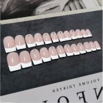 Faux ongles de courts et naturels 24 pcs 12 tailles diffrentes kit faux ongles french manucure naturel ...