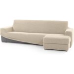 Faverti housse de canap� dangle super �lastique avec accoudoir court droit vue de face mod�le novel beige ...