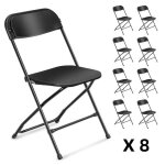 Fch lot de 8 chaises de rception pliantes - 45 * 45 * 80cm - noir
