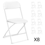 Fch lot de 8 chaises de rception pliantes - 45 x 45 x 80cm