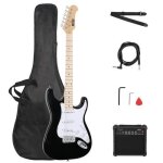 Fch pack basse électrique noir et blanc - guitare électrique kit complet amplificateur de 20 w Fch pack basse électrique noir et blanc - guitare électrique kit complet amplificateur de 20 w