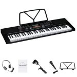 Fch piano numrique portable  61 touchesavec haut - parleurs intgrs casque microphone pupitre cran ...