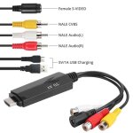 Convertisseur hdmi vers rca - fdit - adaptateur 1080p - compatible tv vcr dvd - noir