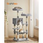 Feandrea arbre à chat hauteur de 143 cm niche 2 plate - formes 1 panier hamac gris clair Feandrea arbre à chat hauteur de 143 cm niche 2 plate - formes 1 panier hamac gris clair