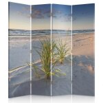 Feeby décoration paravent dintérieur sur toile 4 parties une face ciel bleu plage sablée 145x150 cm Feeby décoration paravent dintérieur sur toile 4 parties une face ciel bleu plage sablée 145x150 cm