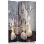 Feeby diviseur de pice paravent dco intrieur 3 pans une face bouddha pierre naturelle 110x150 cm