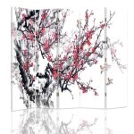 Feeby paravent impression toile déco 5 parties deux faces cerisier japonais 180x150 cm Feeby paravent impression toile déco 5 parties deux faces cerisier japonais 180x150 cm