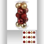 Boules de no�l soir de no�l lot de 15 en plastique recycl� d5cm feeric lights & christmas