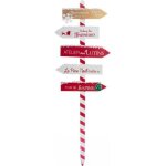Feeric lights & christmas pancarte bois - 120 cm - rouge et blanc
