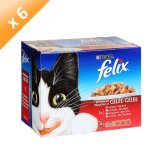 Felix emincs en gele viandes - poissons - 12 x 100 g (x6) - pour chat adulte