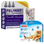 Feliway optimum - pack de 3 recharges anti stress calmant - 3 x 48 ml + beaphar 6 pipettes - pour chat ...