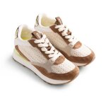 Femme basket - gioseppo - daim et textile - beige / marron - lacets