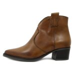 Femme bottines - texanes - vernissage - marron - zip